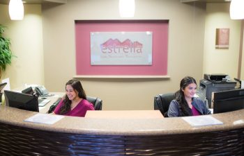 Estrella ENT receptionists at the front desk